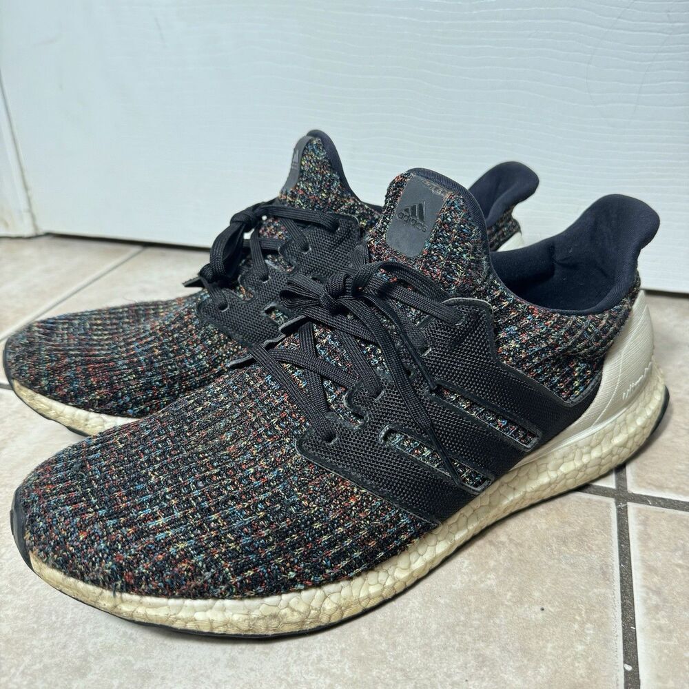RARE Adidas Ultraboost 4.0 Men’s 12 Black Multicolor Knit Running Shoes F35232
